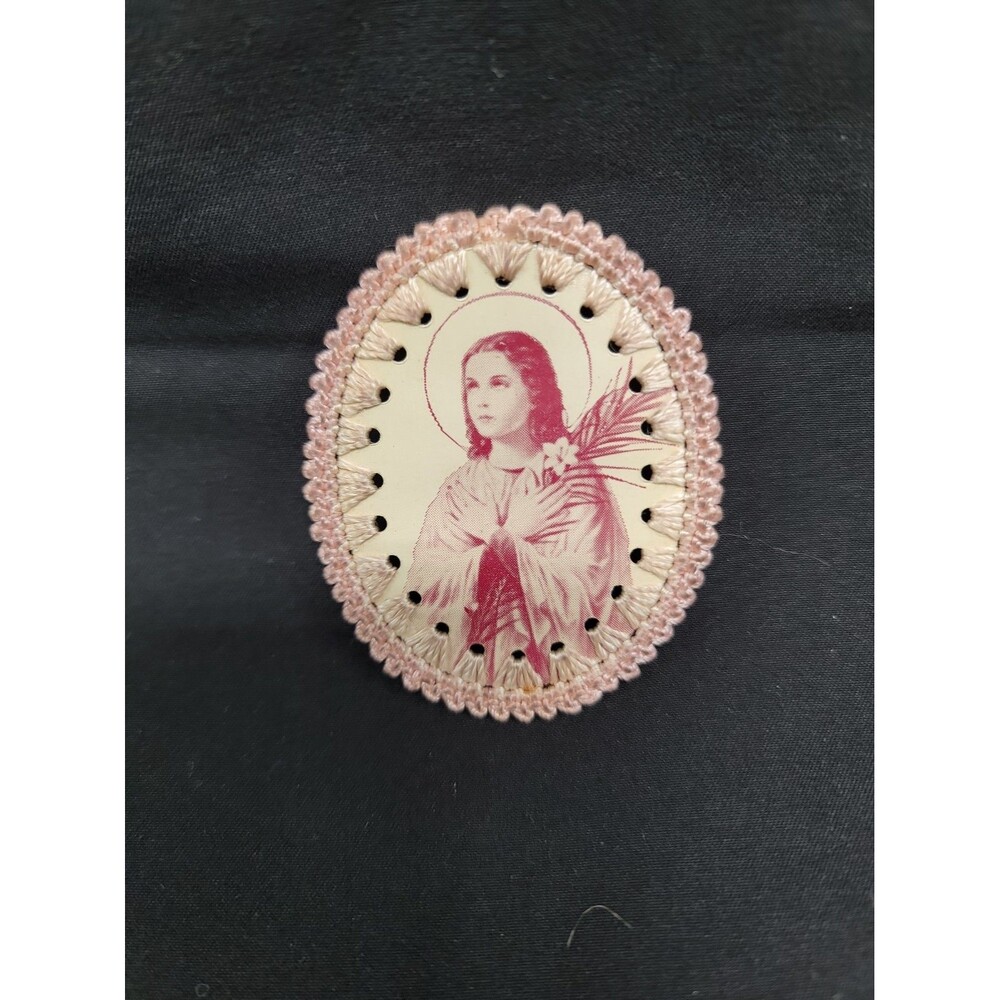Vintage Patron Saint Maria Goretti Scapular Relic Badge from 1960's